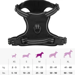 vidaXL Hondentuigje met riem en halsband verstelbaar M zwart