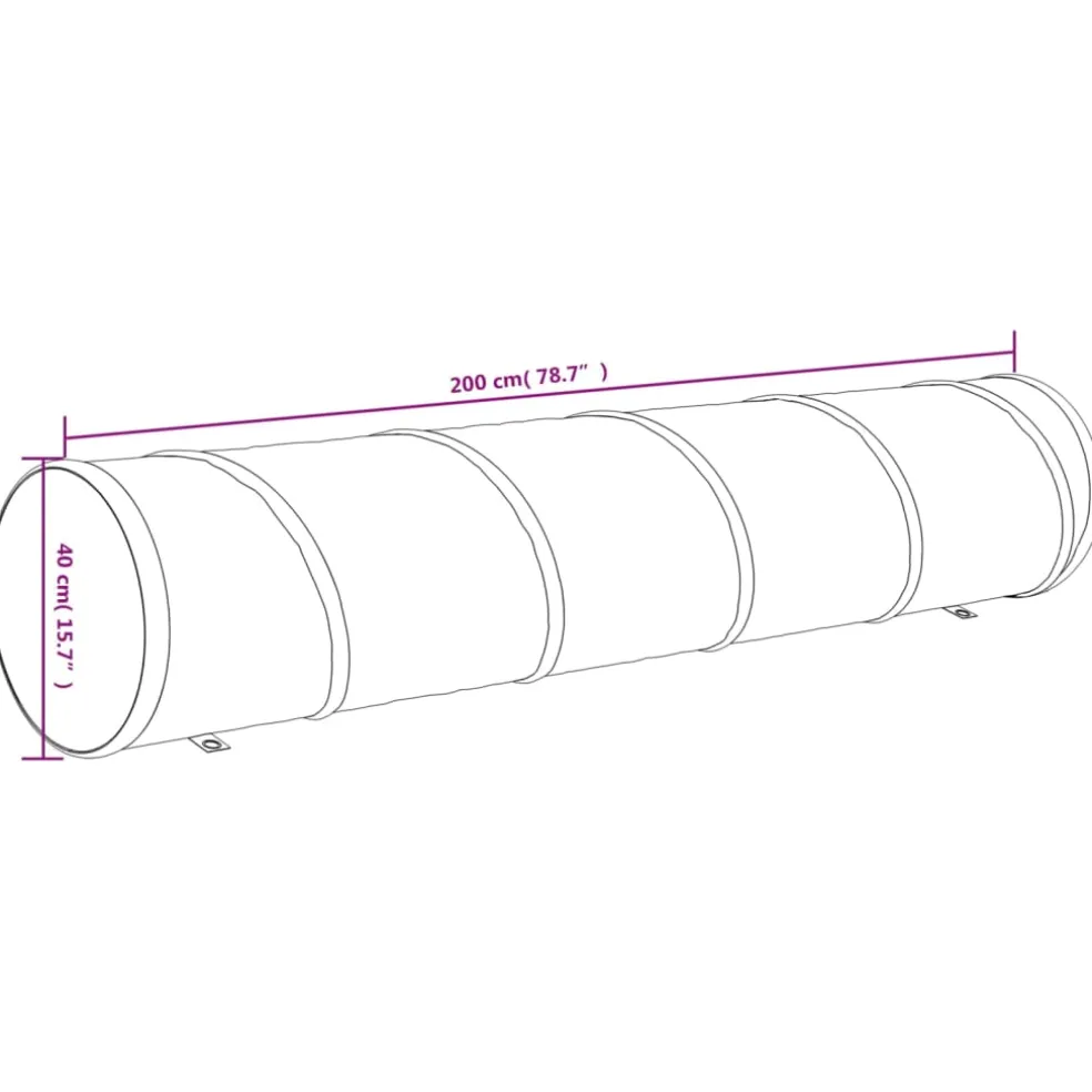 vidaXL Hondentunnel Ø 40 x 200 cm polyester blauw