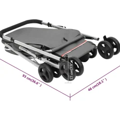 vidaXL Hondenwagen inklapbaar 100x49x96 cm linnenstof grijs
