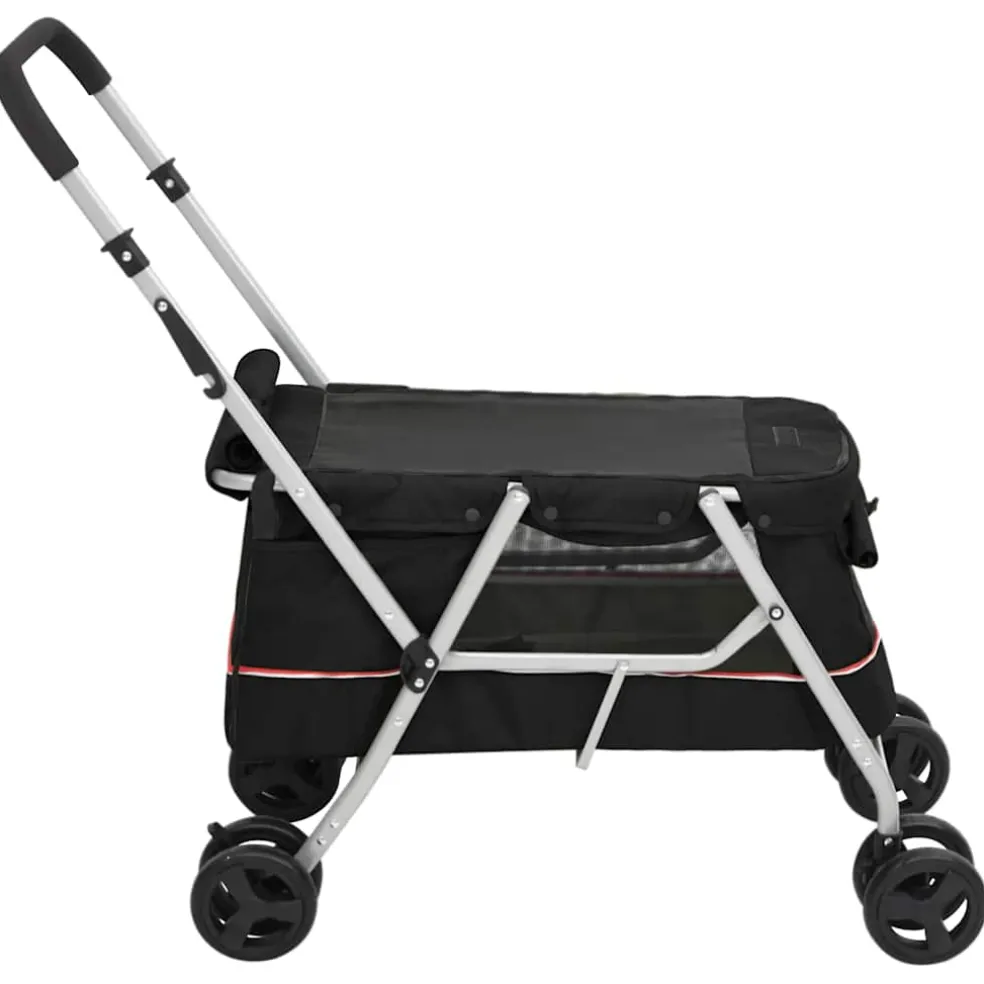 vidaXL Hondenwagen inklapbaar 100x49x96 cm linnenstof zwart