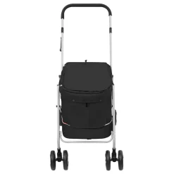vidaXL Hondenwagen inklapbaar 100x49x96 cm linnenstof zwart