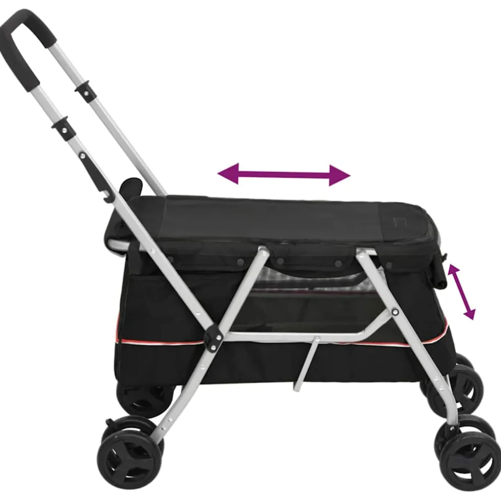 vidaXL Hondenwagen inklapbaar 100x49x96 cm linnenstof zwart