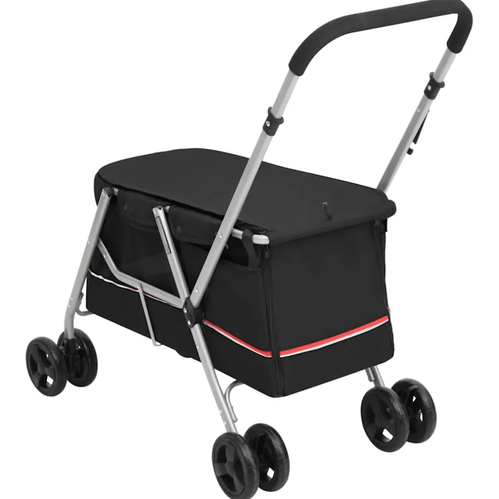 vidaXL Hondenwagen inklapbaar 100x49x96 cm linnenstof zwart