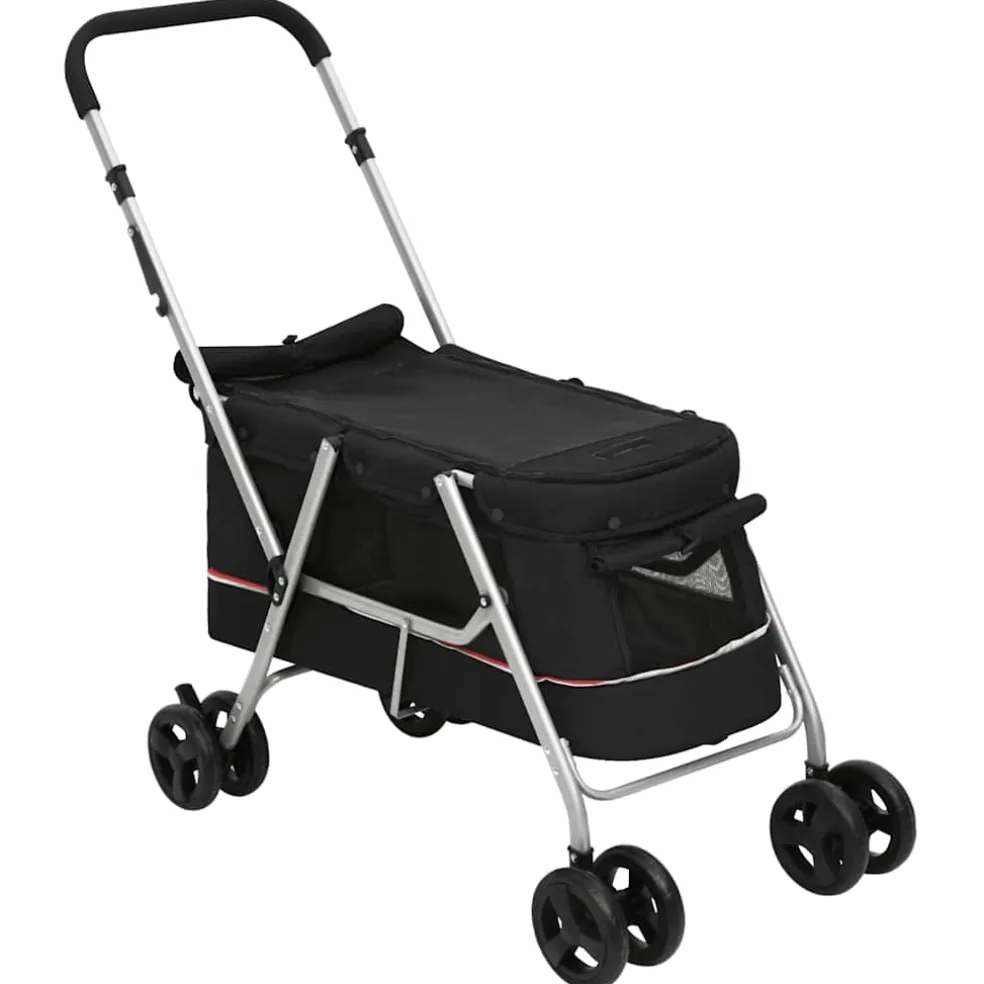 vidaXL Hondenwagen inklapbaar 100x49x96 cm linnenstof zwart