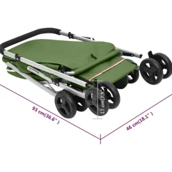 vidaXL Hondenwagen inklapbaar 100x49x96 cm linnenstof groen