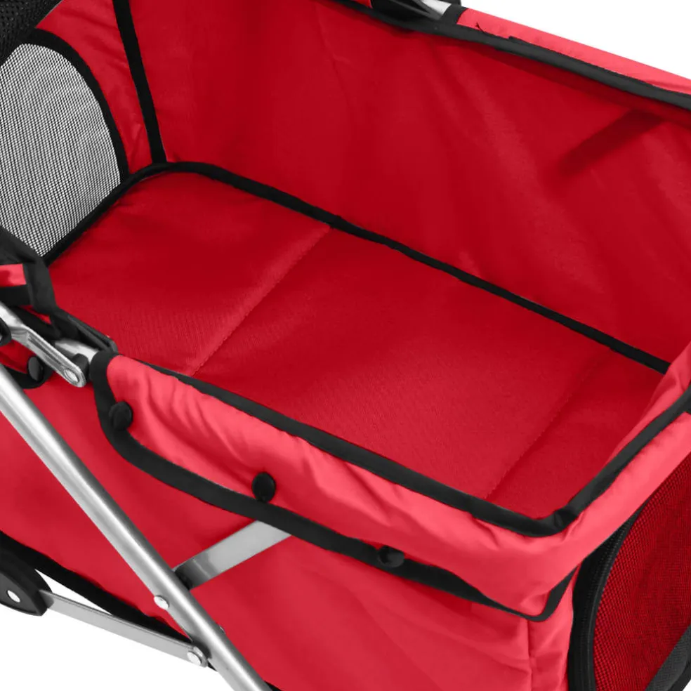 vidaXL Hondenwagen inklapbaar 76x50x100 cm oxford stof rood