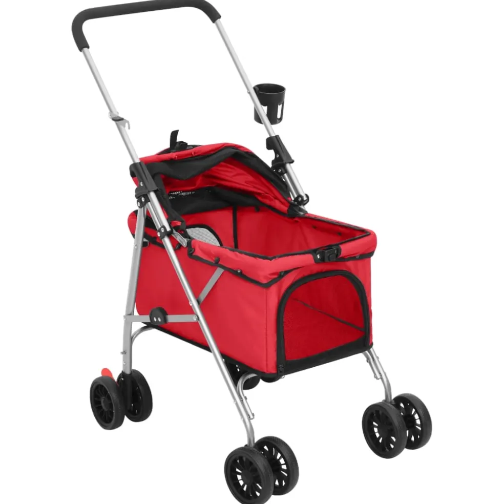 vidaXL Hondenwagen inklapbaar 76x50x100 cm oxford stof rood
