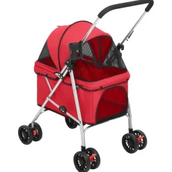 vidaXL Hondenwagen inklapbaar 76x50x100 cm oxford stof rood