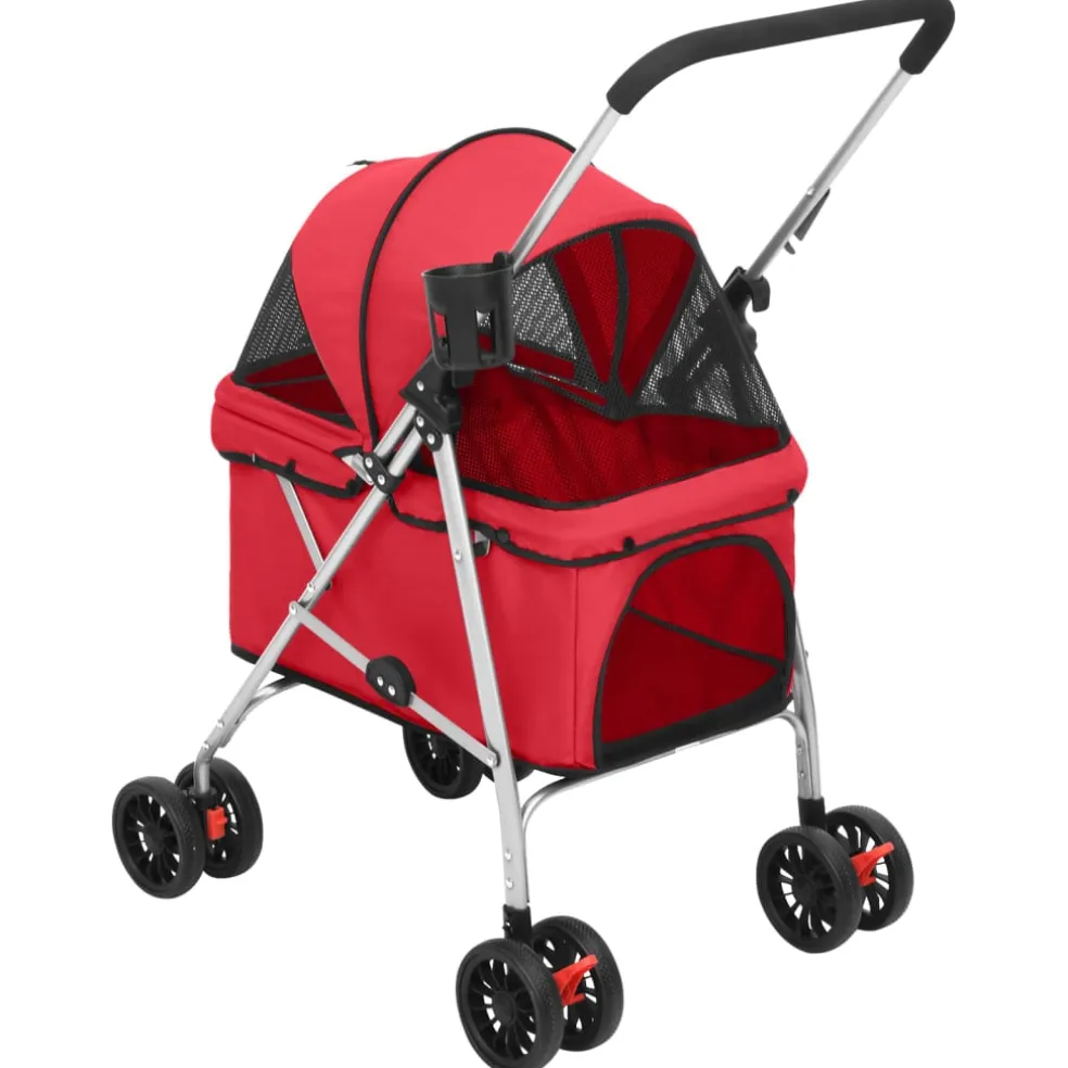 vidaXL Hondenwagen inklapbaar 76x50x100 cm oxford stof rood