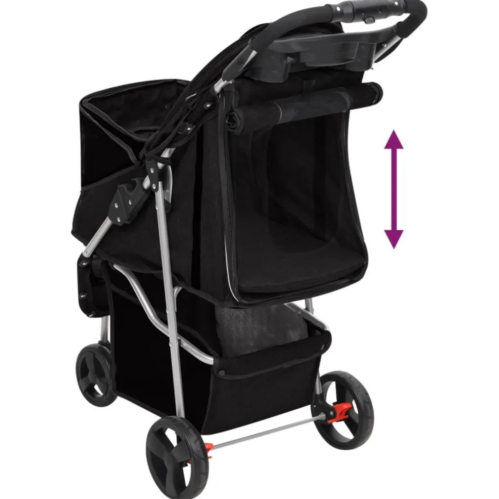 vidaXL Hondenwagen inklapbaar 80x46x98 cm oxford stof zwart