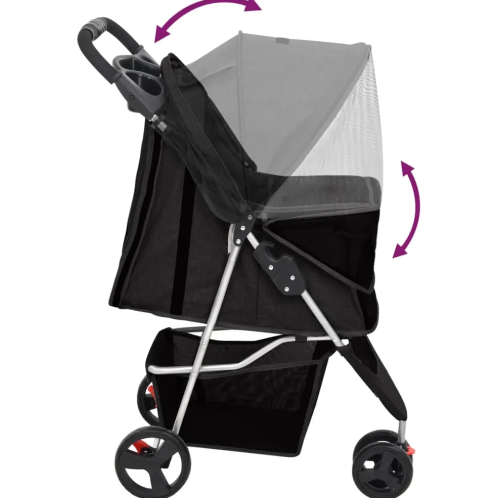 vidaXL Hondenwagen inklapbaar 80x46x98 cm oxford stof zwart