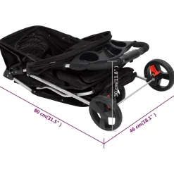 vidaXL Hondenwagen inklapbaar 80x46x98 cm oxford stof zwart