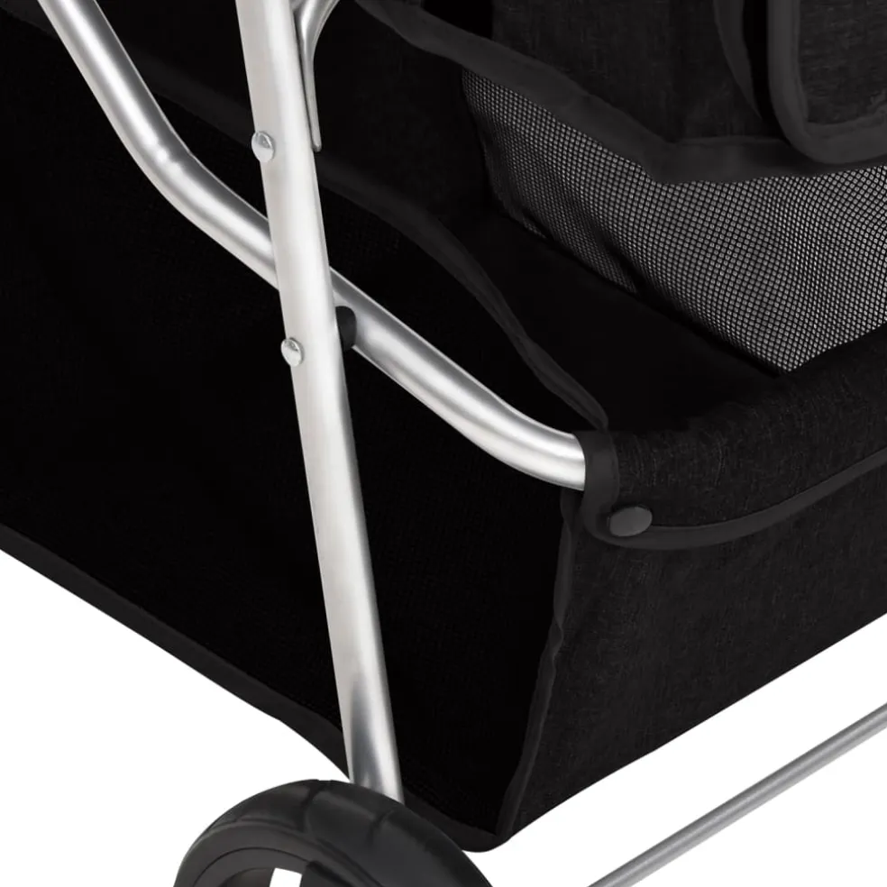 vidaXL Hondenwagen inklapbaar 80x46x98 cm oxford stof zwart