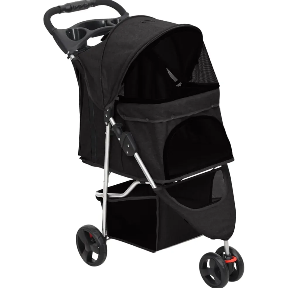 vidaXL Hondenwagen inklapbaar 80x46x98 cm oxford stof zwart