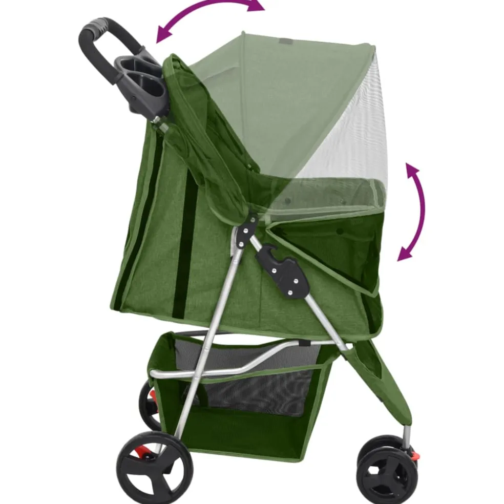 vidaXL Hondenwagen inklapbaar 80x46x98 cm oxford stof groen