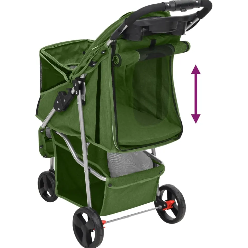 vidaXL Hondenwagen inklapbaar 80x46x98 cm oxford stof groen