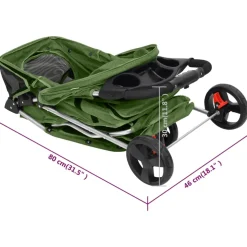 vidaXL Hondenwagen inklapbaar 80x46x98 cm oxford stof groen