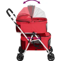 vidaXL Hondenwagen 2-laags inklapbaar 83x48x97 cm oxford stof rood