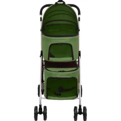 vidaXL Hondenwagen 2-laags inklapbaar 83x48x97 cm oxford stof groen