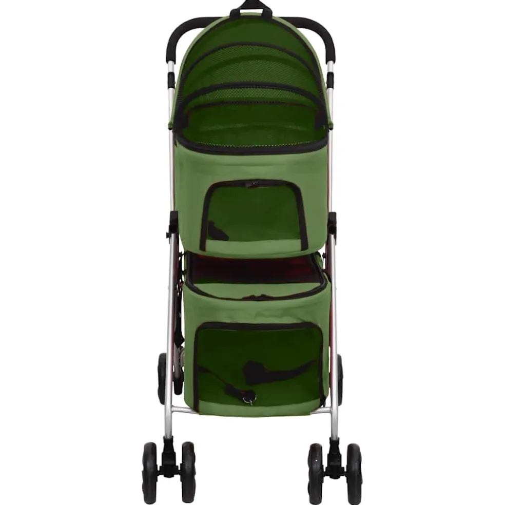 vidaXL Hondenwagen 2-laags inklapbaar 83x48x97 cm oxford stof groen