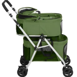 vidaXL Hondenwagen 2-laags inklapbaar 83x48x97 cm oxford stof groen