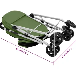 vidaXL Hondenwagen 2-laags inklapbaar 83x48x97 cm oxford stof groen