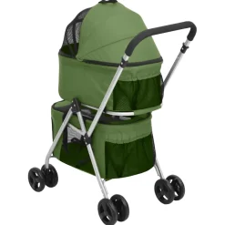 vidaXL Hondenwagen 2-laags inklapbaar 83x48x97 cm oxford stof groen