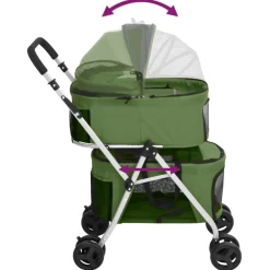 vidaXL Hondenwagen 2-laags inklapbaar 83x48x97 cm oxford stof groen