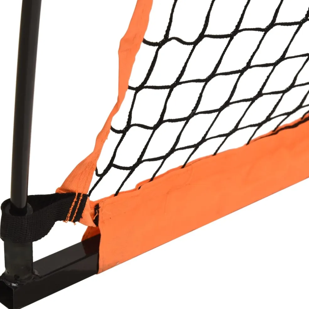 vidaXL Honkbalnet draagbaar 183x182x183cm staal polyester oranje zwart