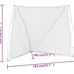 vidaXL Honkbalnet draagbaar 183x182x183cm staal polyester oranje zwart