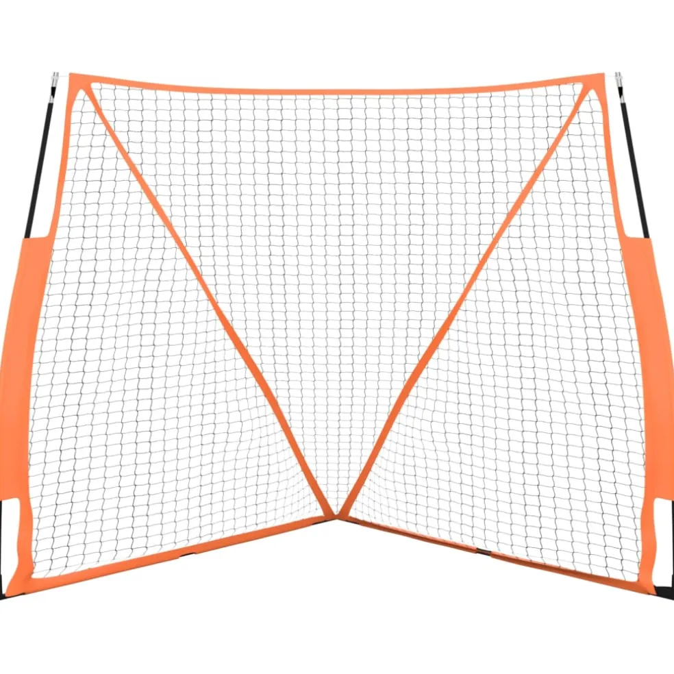 vidaXL Honkbalnet draagbaar 183x182x183cm staal polyester oranje zwart