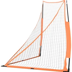 vidaXL Honkbalnet draagbaar 183x182x183cm staal polyester oranje zwart
