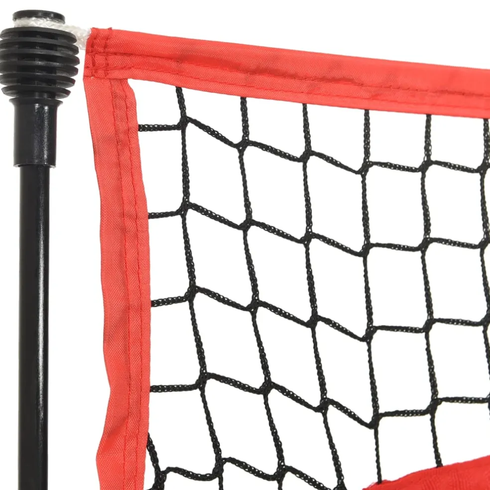 vidaXL Honkbalnet draagbaar 183x105x183 cm Polyester zwart en rood