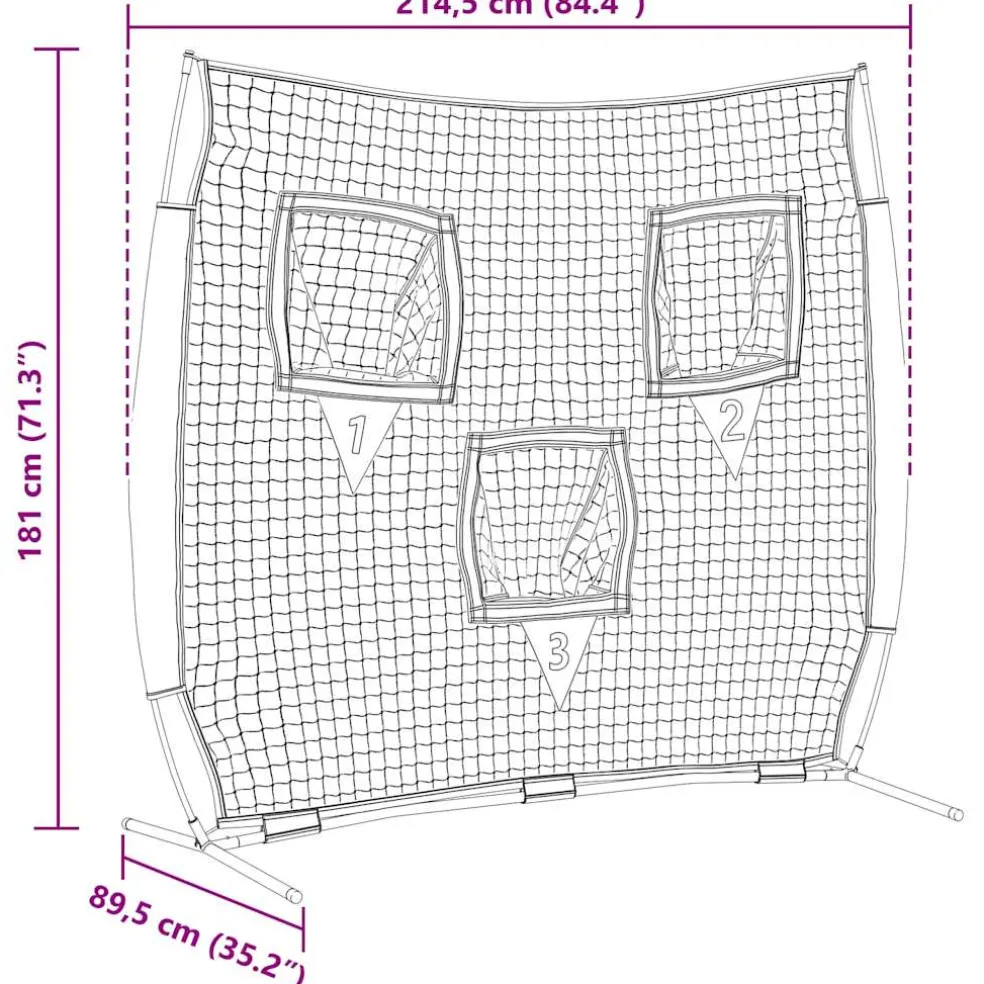 vidaXL Honkbaloefennet Zwart 214,5 x 89,5 x 181 cm Polyester
