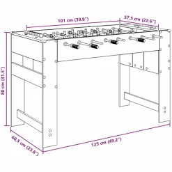 vidaXL Honkbaltafel Artisan Eik 125 x 60,5 x 80 cm Bewerkt hout