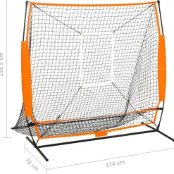 vidaXL Honkbaltrainingsnet 174x76x158,5 cm zwart