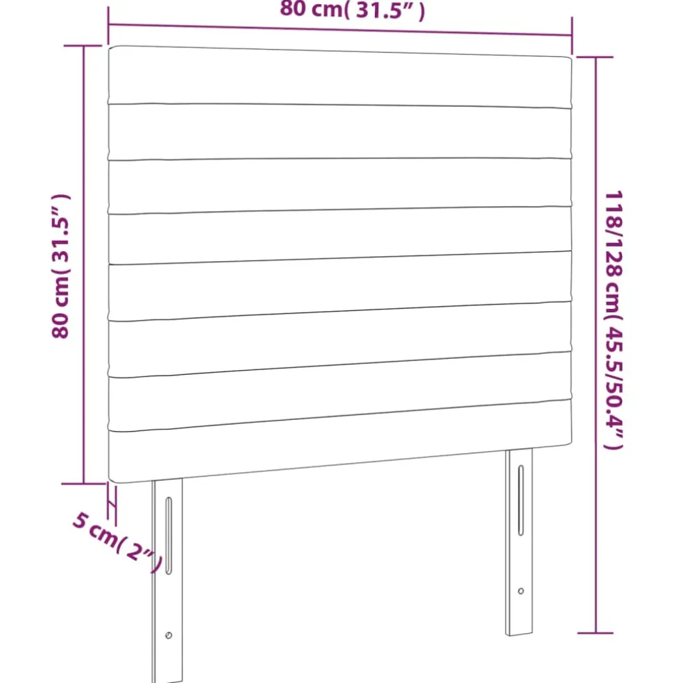vidaXL Hoofdbord blauw 80x5x118/128 cm stof