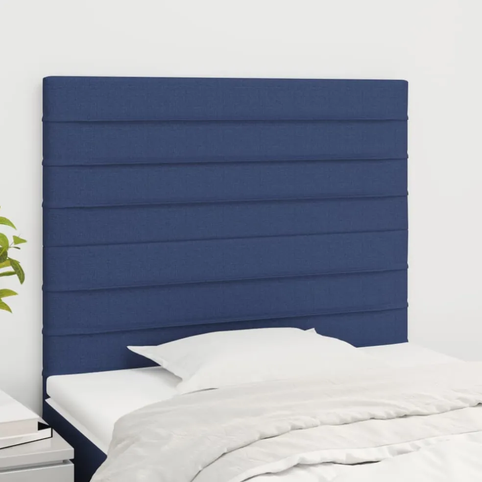 vidaXL Hoofdbord blauw 80x5x118/128 cm stof