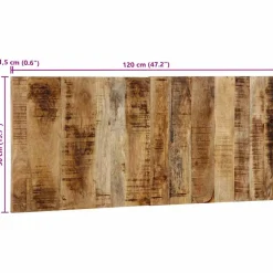 vidaXL Hoofdbord 120 cm massief ruw mangohout