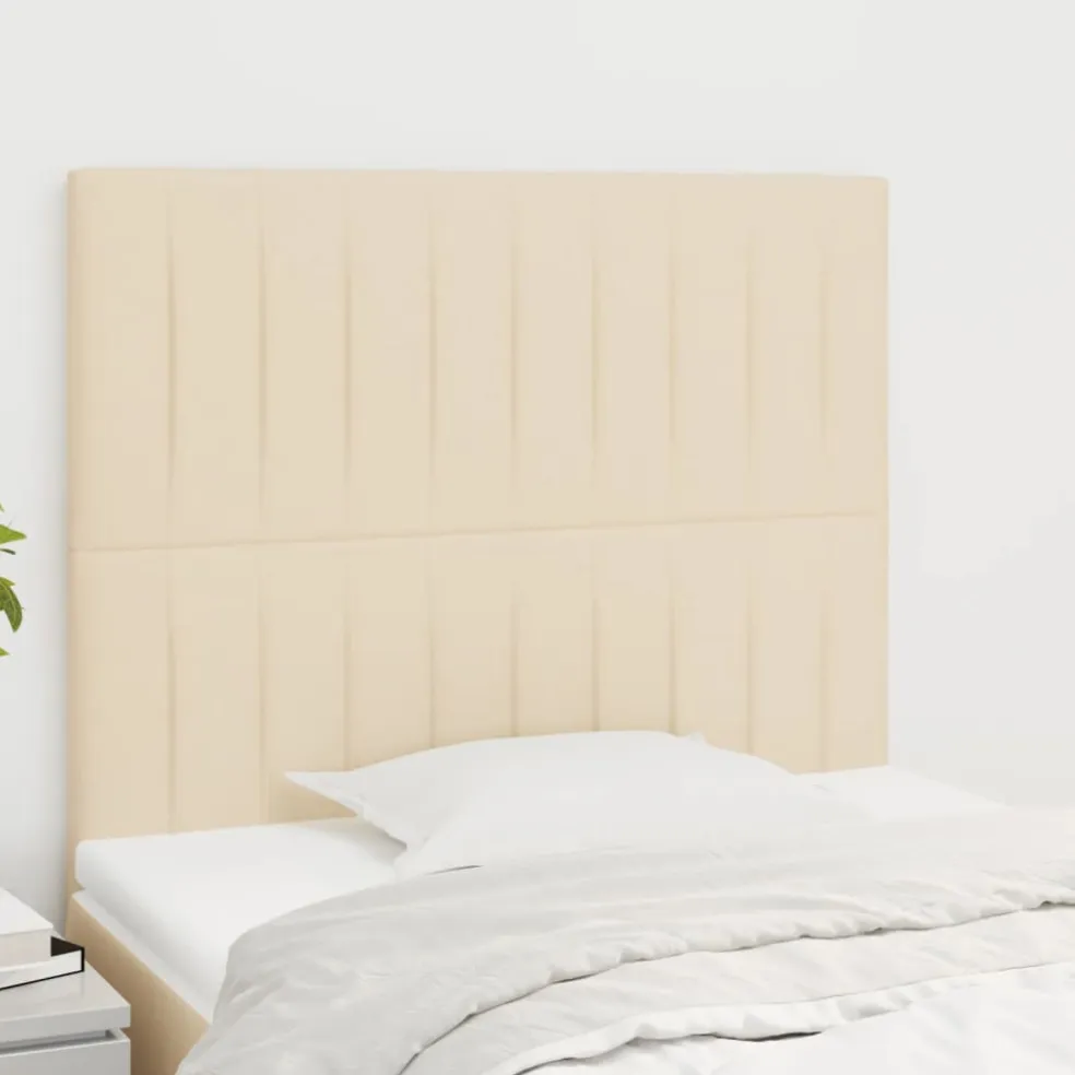 vidaXL Hoofdbord crème 80x5x118/128 cm stof