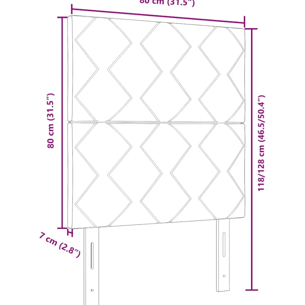 vidaXL Hoofdbord Donkerblauw 80 cm Fluweel