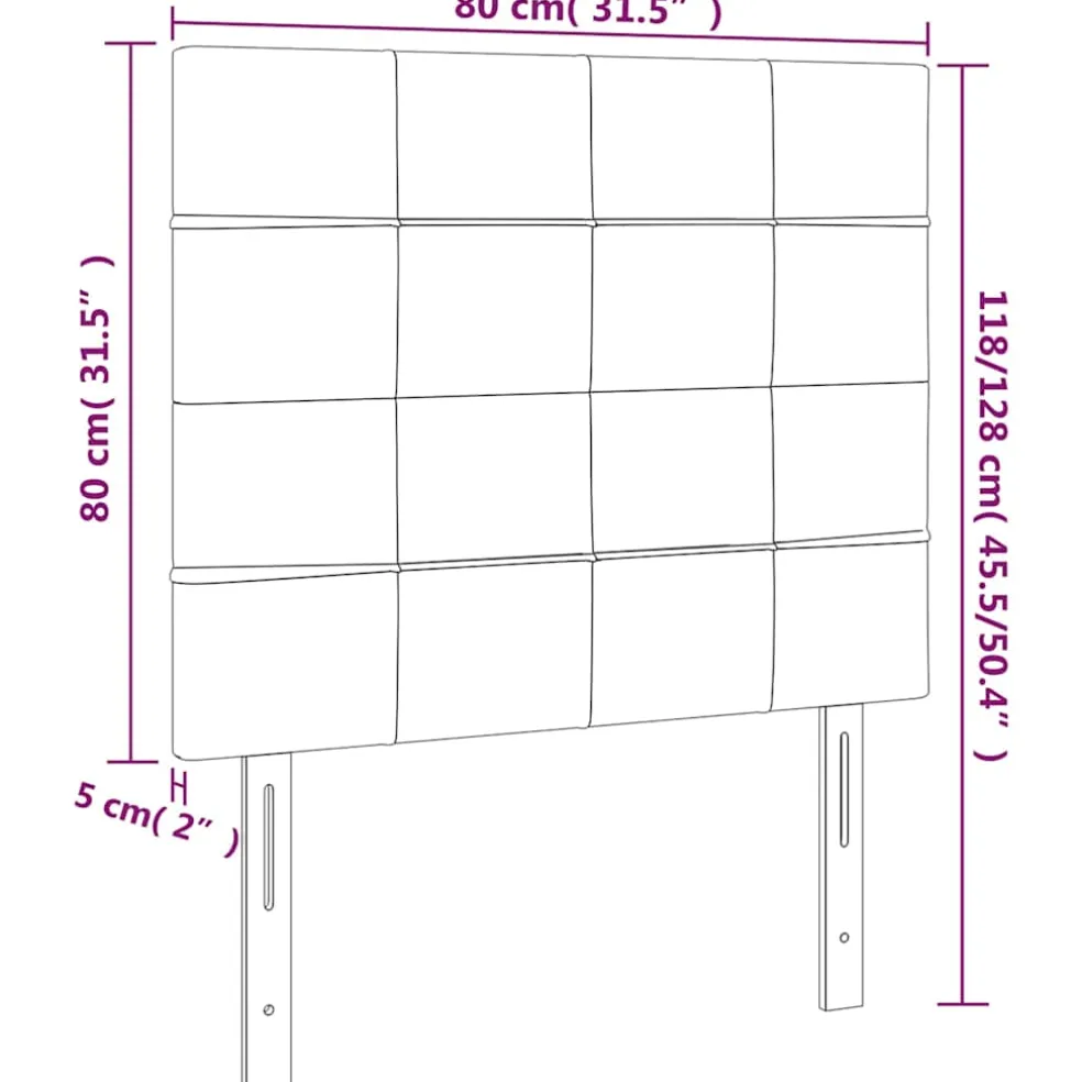 vidaXL Hoofdbord donkerbruin 80x5x118/128 cm stof