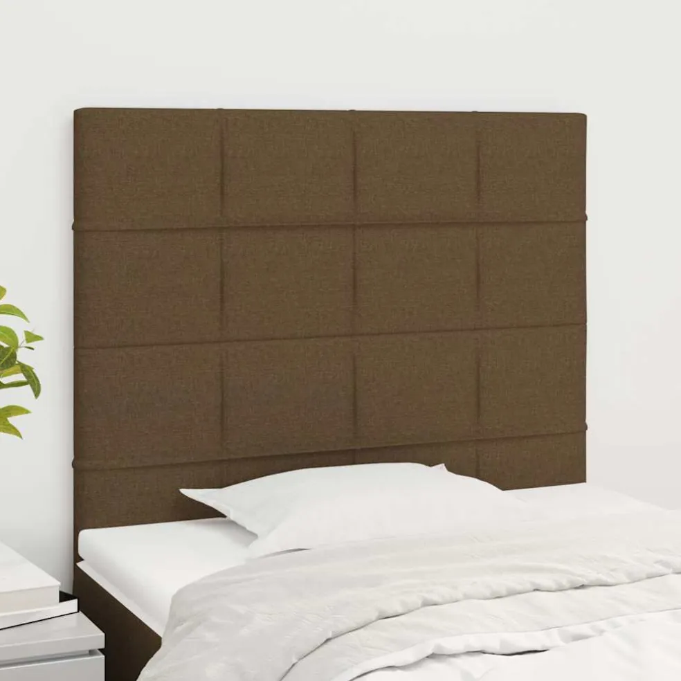 vidaXL Hoofdbord donkerbruin 80x5x118/128 cm stof