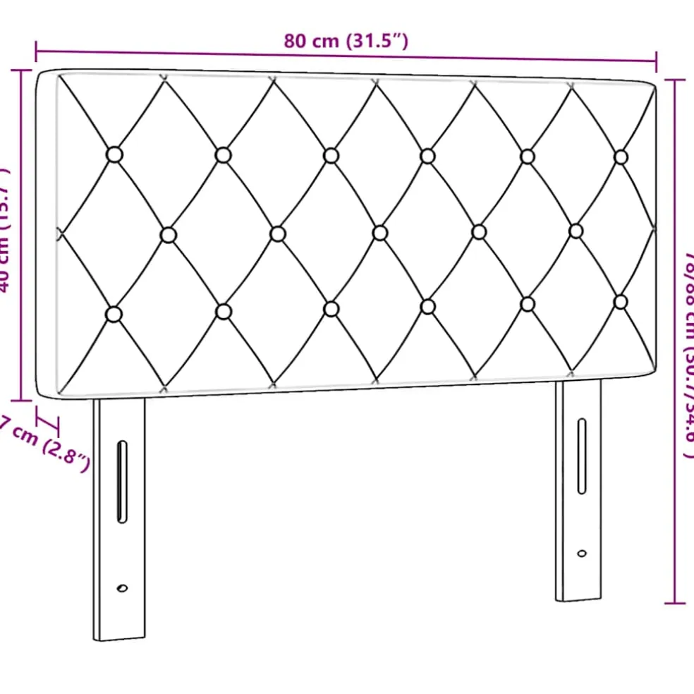 vidaXL Hoofdbord Donkergrijs 80 cm Fluweel