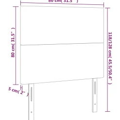 vidaXL Hoofdbord donkergrijs 80x5x118/128 cm Stof