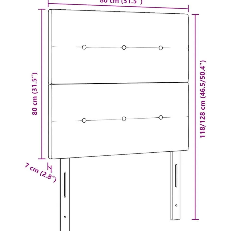 vidaXL Hoofdbord Donkergrijs 80 cm Fluweel