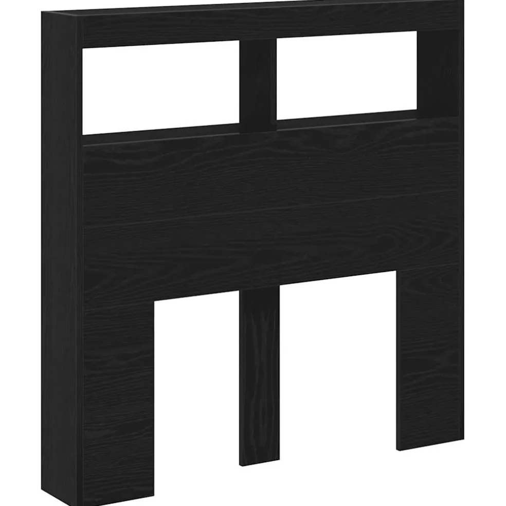 vidaXL Hoofdbordkast met LED 100x17x102 cm zwart eikenkleurig