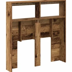 vidaXL Hoofdbordkast met LED 100x17x102 cm oud hout