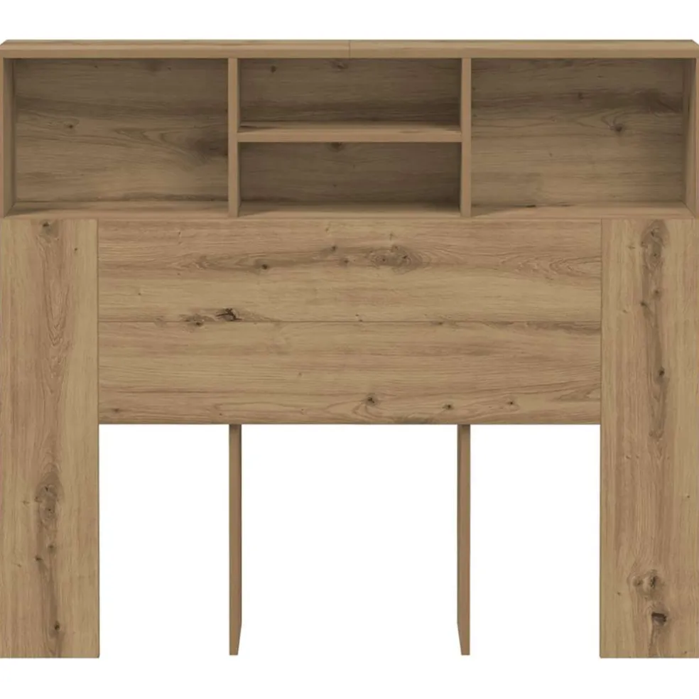 vidaXL Hoofdbordkast 120x19x103,5 cm bewerkt hout artisanaal eiken