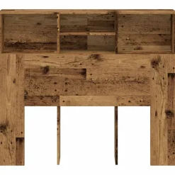 vidaXL Hoofdbordkast 120x19x103,5 cm bewerkt hout oud houtkleurig